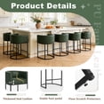 thumbnail image 2 of ClinQ 26" Counter Height Bar Stool Set of 1, PU Leather Barrel Bar Chair with Back and Arms for Kitchen Island, Darkgreen, 2 of 10