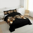 thumbnail image 3 of Castle Fairy Teens Female Cheetah Print Ribbon Bow-Tie Bedding Comforter Set 2pcs,Old Fashion Leopard Print Twin Comforter Sets Microfiber,Bling Glitter Breathable Bedding Set,Super Cozy Room Decor, 3 of 8