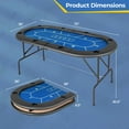 thumbnail image 3 of Costway 8 Players Card Board Game Table with 8 Cup Holders Casino-Grade Felt Surface Blue, 3 of 10