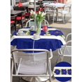 thumbnail image 4 of Outdoor Tablecloth with Umbrella Hole and Zipper, Blue Poinsettia Christmas Round Table Cloth 60 Inch Waterproof Tablecloth, Xmas Botanical Vintage Floral Picnic Table Cover for Patio Camping, 4 of 7
