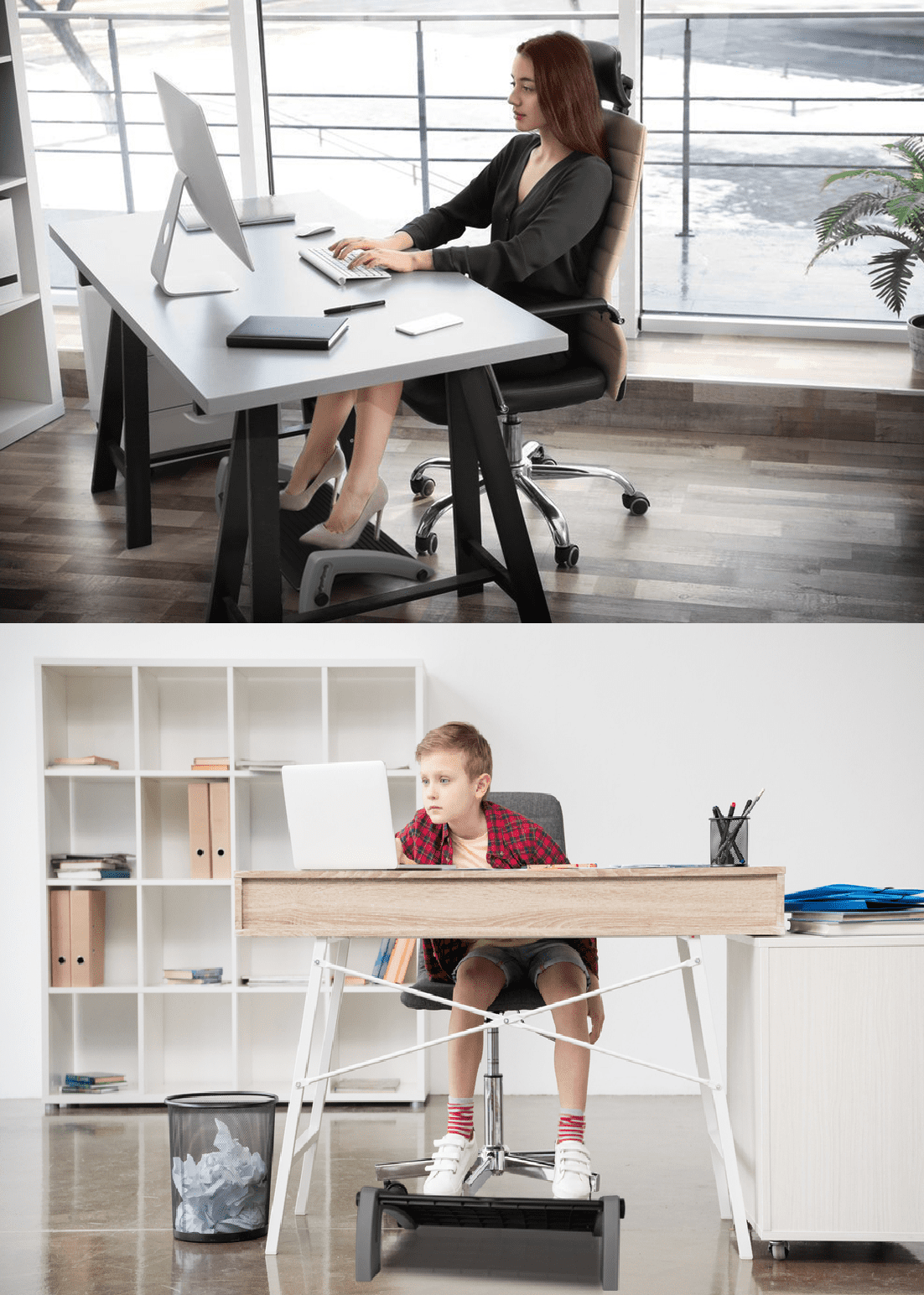 Ergonomic Foot Stool with Adjustable Foot Rest Max Smart Footrest Under Desk 