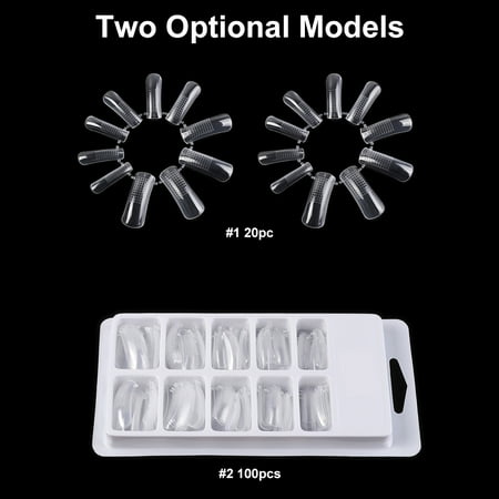 Acrylic Nail Mold Transparent Fake Nail Molds With Scale False Nail Model Nail Forms Acrylic Nail System Forms Full Cover Polygel UV Gel Nail Tips ()