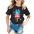 thumbnail image 5 of 250 Anniversary Usa Shirt Summer Tops Graphic Tees for Girls Stylish Printed Short Sleeve Round Neck Comfortable Casual Daily Everyday Wear Black, 5 of 5