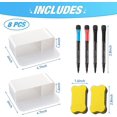 thumbnail image 3 of 2 Pieces Magnetic Dry Erase Marker Holder Magnetic Pen Marker Holder With 2 Magnet Board Eraser And 4 Erasable Markers For Whiteboard, Fridge, Metal L, 3 of 3