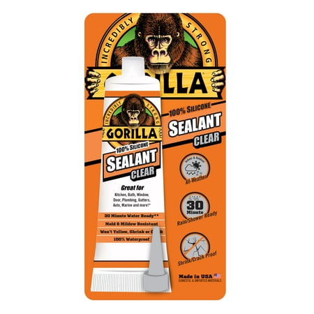 Gorilla Silicone Sealant, 2.8oz. Clear (Best Mould Resistant Silicone Sealant)