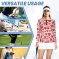 thumbnail image 6 of Uorisanigo Cute Love Heart Womens Long Sleeve Golf Shirt Versatile Stylish Athletic Polo Workout Tops 1/4 Zipper Tennis Tops for Tennis Hiking & Outdoor Sports, 6 of 7