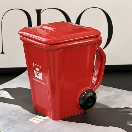 

Cyber of Monday Black of Friday Usloyux Clearance Ceramic Coffee Mug Water Cups -Mini Trash Bins Shape Cups Multi-Function Desktop Recycle Can Styling Decorative Coffee Cup For Home Drinkware Red