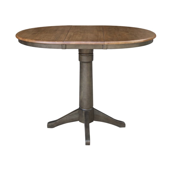 36" Solid Wood Round Extension Table with 4 Counter Height Stools