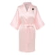 thumbnail image 1 of Bata de baño de seda helada de color liso con estampado frontal y trasero para mujer, ropa de casa, pijamas, 1 of 3
