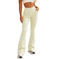 thumbnail image 2 of SETOOFF Women High Rise Flare Leg Yoga Pants Side Pockets Stretch Bootcut Workout Trousers Pull On Athletic Bottoms Gym Training Street Walking Loungewear Casual Daily Fitness Running Pants, 2 of 5