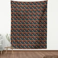 thumbnail image 4 of Ambesonne Tropical Fabric by the Yard Upholstery, Orange-Tone Flowers Art, 2 Yards, Paprika and Cadet Blue, 4 of 5