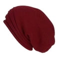 thumbnail image 2 of Slouchy Beanies for Womens Mens Winter Soft Chunky Knit Hats Ladies Skull Beanie Cold Weather Wine, 2 of 3