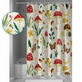 thumbnail image 3 of Small Stall Shower Curtain 36x72 Inch Narrow Half Size Red Mushroom Bath Curtains Bathroom Decor Spring Summer Floral Farmhouse Waterproof Fabric Shower Curtain Set with Hooks 36 Inch, 3 of 6
