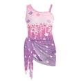 thumbnail image 6 of POLERO Girls' Mermaid Scale & Cherry Blossom One-Piece Swimsuit with Mesh Cover Up Skirt - Cute Quick-Dry Swimwear for Beach & Pool Vacation, 7-18 Years, 6 of 10