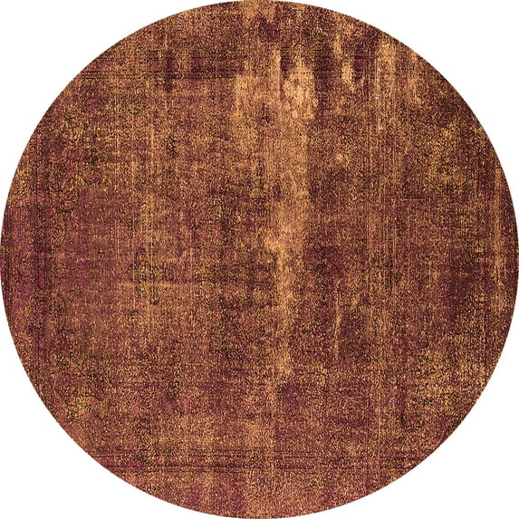 Ahgly Company Indoor Round Persian Orange Bohemian Area Rugs, 8' Round