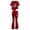 Wine, variant on YunPes Girls' Summer 2-Piece Outfit Set Colorful Butterfly Print T-Shirt and Flare Long Pants Fashion Summer Outfits 8-13Y