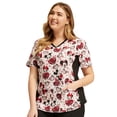 thumbnail image 6 of Tooniforms Women Scrubs Top V-Neck Print TF783, 6 of 6