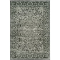 SAFAVIEH Paradise Alton Traditional Floral Area Rug, Light Grey/Anthracite, 4' x 5'7"