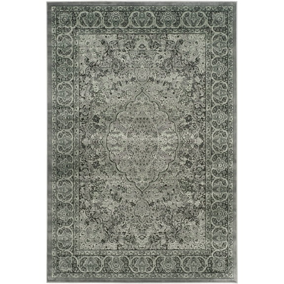 SAFAVIEH Paradise Alton Traditional Floral Area Rug, Light Grey/Anthracite, 4' x 5'7"