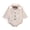 Beige, variant on LYMAYTER 3-24M Infants Button Down Shirt Romper Long Sleeves Breathable Lightweight Comfort Wear