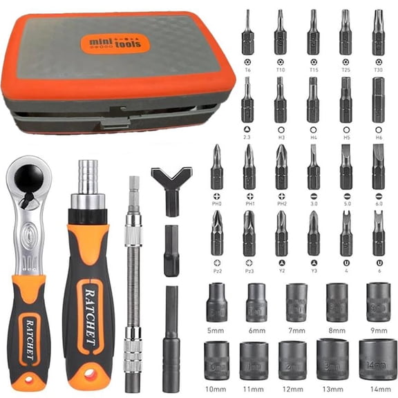 Ratcheting Screwdriver Set: 38-in-1 Ratchet Screwdriver Tools Versatile Magnetic Tools for Mechanics and DIY Enthusiasts