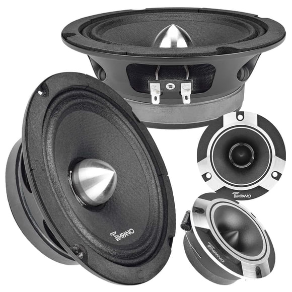 Altavoz Timpano de 1500 W, gama media, 6.5 pulgadas, con altavoz de agudos para audio de coche