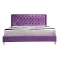 thumbnail image 2 of Julie Purple Tufted Upholstered Low Profile King Panel Bed, 2 of 5