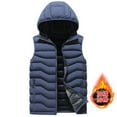 thumbnail image 5 of Afuyipoi Mens Puffer Vest with Detachable Hood, Zip Up Quilted Jacket with Zipper Pocket Fall Winter Outerwear Blue XL, 5 of 9
