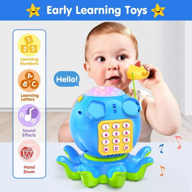 Juguetes interactivos de pulpo para bebes de 6 a 12 meses juguete Musical para bebes de 1 ano juguetes educativos para ninos con luces y sonidos Bodega Aurrera en linea