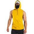 thumbnail image 1 of MAWCLOS Mens Hooded Tops Drawstring Sweatshirt Sleeveless Hoodies Regular Fit Gym Solid Color Pullover Top Yellow S, 1 of 6