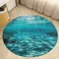 thumbnail image 4 of Bright Sunshine Through Deep Blue Sea Soft Bedroom Round Area Rug, Washable Cute Nursery Circle Throw Mat, Non-Slip Contemporary Small Low Pile Floor Carpet for Dorm Bedside, 4 of 6