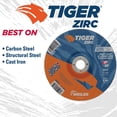 thumbnail image 3 of Weiler 804-58075 7 x 0.25 in. Tiger Zirc Type 27 Grinding Wheel, Z24T - 0.87 in. A.H, Pack of 10, 3 of 4