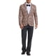thumbnail image 2 of Blazer impreso de animales Lars Amadeus para hombres, corte slim fit, chaquetas deportivas de un botón, 2XL color caqui claro, 2 of 5