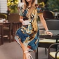 thumbnail image 3 of Lsque Patriotic Bulldog Welcome Print Women's Casual Dress T-Shirt Summer Short Sleeve Scoop Neck Swing Dresses, 3 of 6