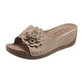 thumbnail image 4 of Orthopedic Platform Sandals for Women 2025 Boho Beach Flower Wedge Dress Slip on with Arch Support, 4 of 5