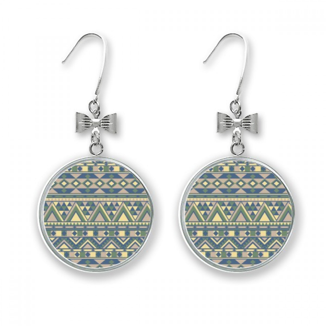 Boucles d'Oreilles Triangles Irrégulières Nordiques avec Nœud, Crochet Percé