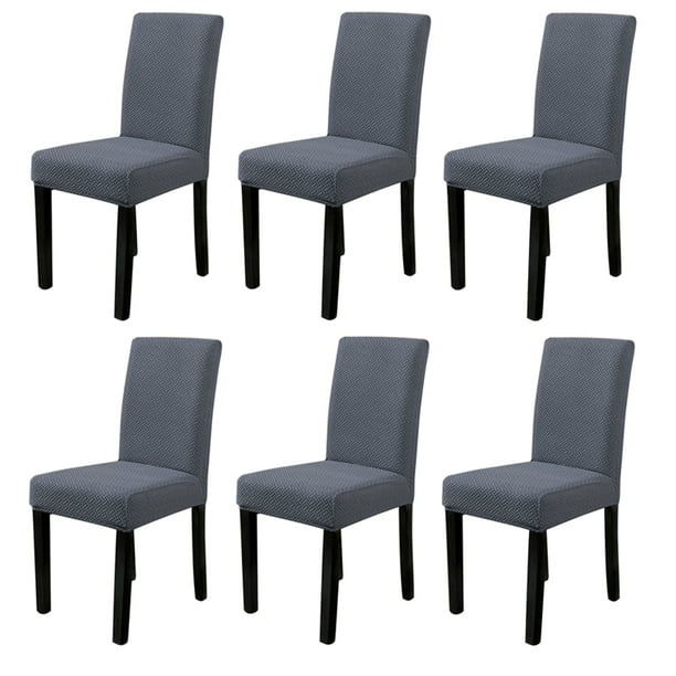 Chair Covers Set of 6, Stretch Dining Chairs Covers Jacquard Removable ...