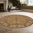 thumbnail image 2 of Pemberly Row Traditional 8' x 8' Circular Fabric Rug in Beige, 2 of 2