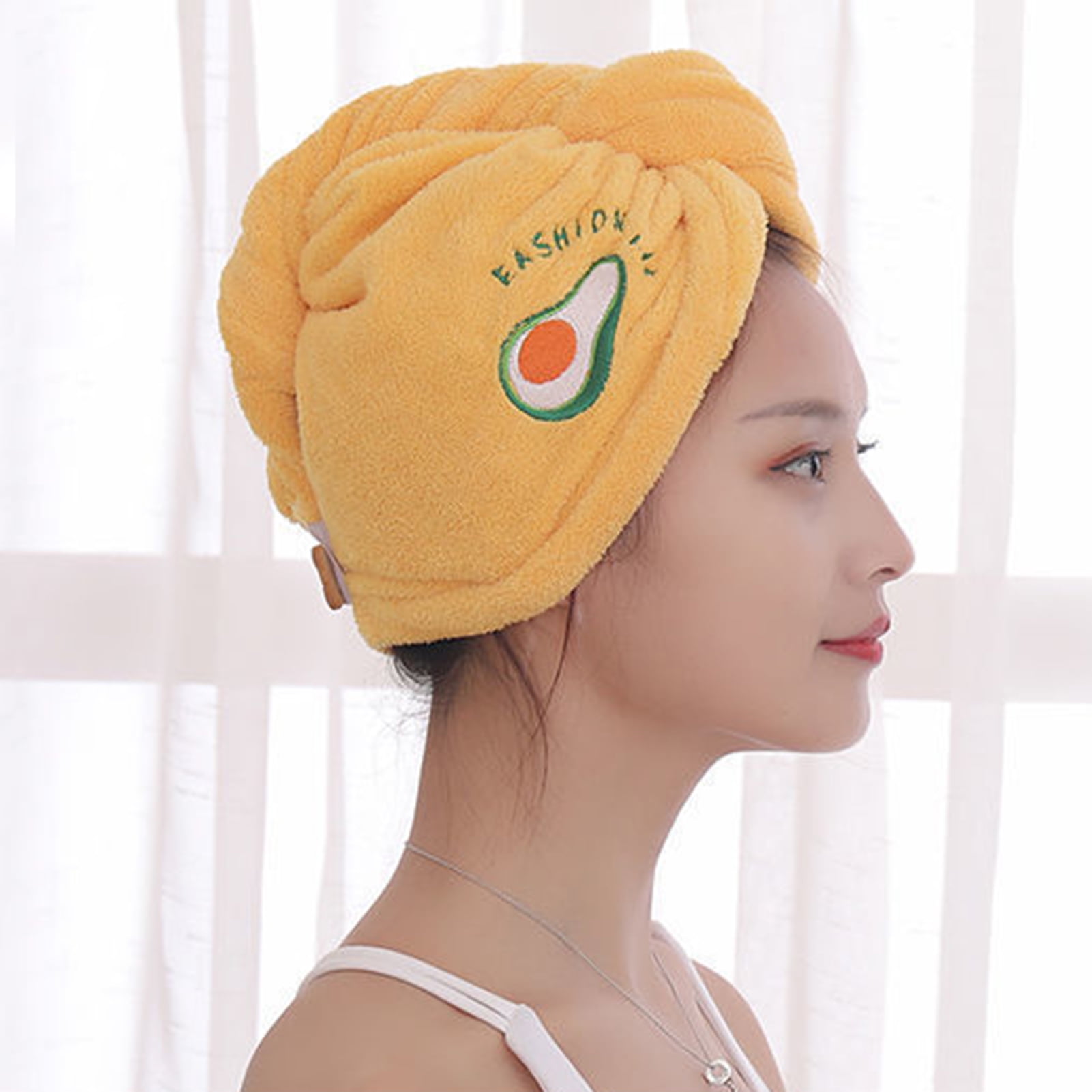 taosunzt 速干干发帽 防脱发 珊瑚绒 防损伤头巾帽 女士粉色