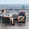 thumbnail image 3 of CorLiving Parksville 6-Piece Resin Wicker and Steel Patio Sectional Set with Square Glass Topped Coffee Table and Cushions, 3 of 8