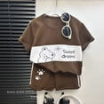 thumbnail image 4 of Children's Sets mother Kids Clothes Boys Girl T-shirt Shorts 2PCS  Short sleeve Baby Children Clothing Toddler Suit Suit Striped, 4 of 6