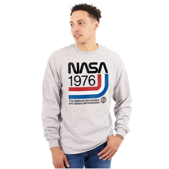 Classic America NASA 1976 Worm Logo Long Sleeve TShirt Men Women Brisco Brands S