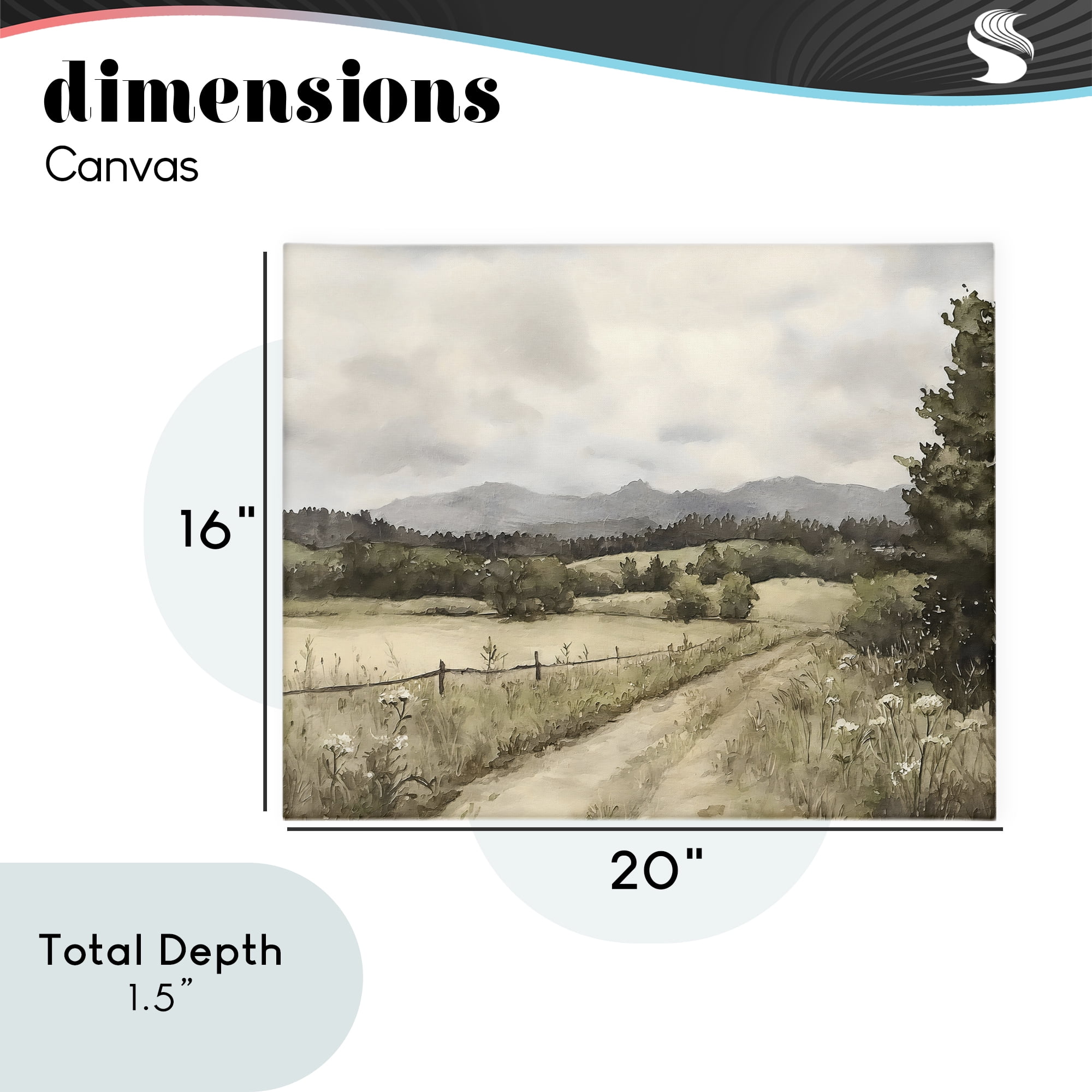 Stupell Industries Muted Meadow Lane Canvas Wall Art, design by Riley B