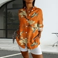 thumbnail image 4 of Orange Women Shirts, Womens Long Sleeve Boho Shirts V Neck Vintage Floral Tops Ladies Blouses Casual Graphic Shirt 2025 Spring,Women Shirts L, 4 of 4