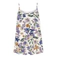 thumbnail image 4 of Gifts Usmixi Womens Tank Tops Beach Loose Pleated Swing Strap Vest Ladies Cami Shirts Summer Trendy Floral Print Round Neck Sleeveless Shirts Blouse Purple XL, 4 of 5