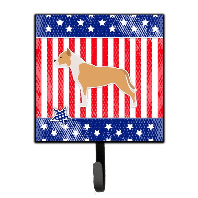 ""Caroline'S Treasures Usa Patriotic Staffordshire Bull Terrier Correa O Llavero Bb3354Sh4 Pequeño Multicolor""