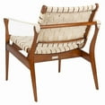 thumbnail image 3 of SAFAVIEH Couture Dilan Modern Leather Solid Safari Chair, Brown/Light Brown, 3 of 9