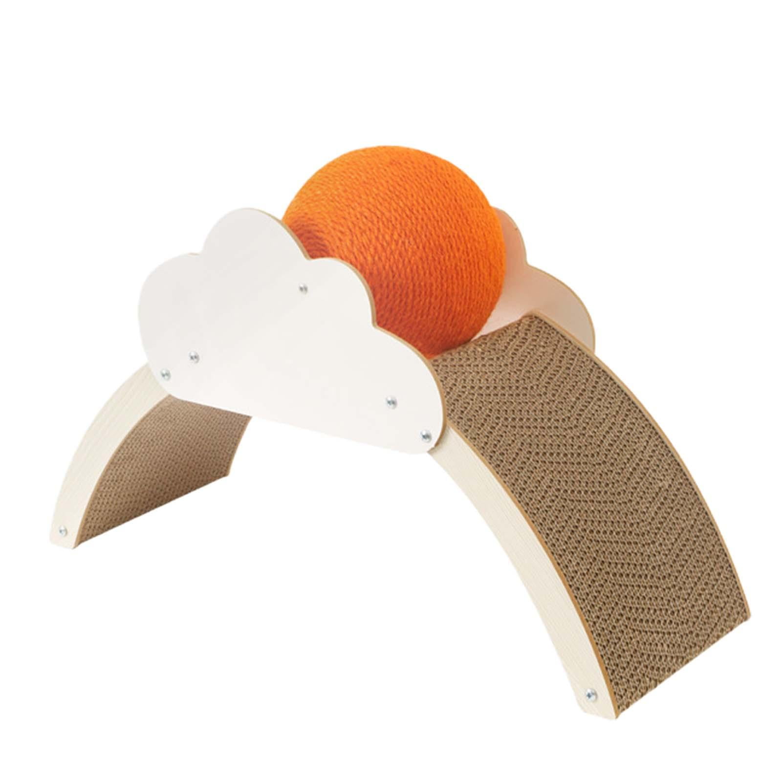 Cat Scratching Board Cat Scratcher Cardboard Cat Scratch Ball Nonslip Protect Furniture Ornament Kitty Scratching Board Cat Scratch Pad Bowl Clouds