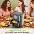 thumbnail image 3 of Haysky 6 QT Air Fryer with 12-in-1 Functions, 95% Less Oil Healthy Cooker for Family Size, Touch AirFryer, Roast, Reheat, Dehydrate, Steam, Nonstick & Dishwasher Safe Basket, Gray, 3 of 11