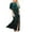 DT-Green, variant on Women's Short Sleeve Split Maxi Dress, Solid Color, Year-Round Casual & Trendy Wear, Edgy Fit